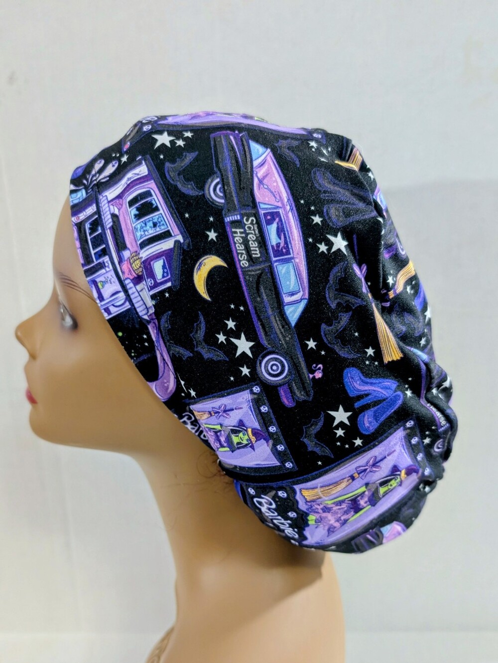 Halloween, Barbie, Euro Style Scrub Cap, Scrub Cap, Chemo Hat, Stretchy